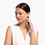 Swarovski Women's Infinity Heart Bangle Bracelet &amp; Necklace Rose-Gold Tone Finish Crystal Jewelry Collection