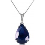 Galaxy Gold 14k 20" White Gold 4.65 Carat Teardrop Natural Sapphire Pendant Necklace