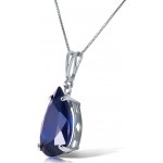 Galaxy Gold 14k 20" White Gold 4.65 Carat Teardrop Natural Sapphire Pendant Necklace