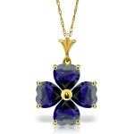 Galaxy Gold 14k 18" Yellow Gold Heart-shaped Natural Sapphire Pendant Necklace